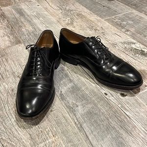 Johnston & Murphy Optima Black Cap Toe Lace Up Oxford Shoes